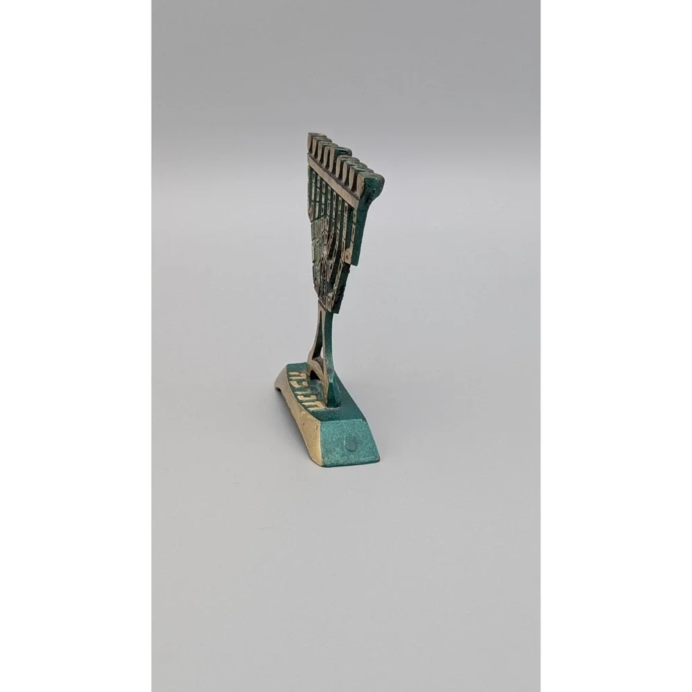 Vintage‎ Menorah Brass Figure Multi-color Israel Hanukkah Chanukah Judaism 5